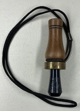 Vintage Cabela's Duck Call With Engraved Brass Band - Wood & Plastic - Works