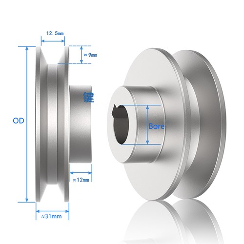 Iron Casting V-Groove Drive Pulley For A-Section V-Belt Pulleys OD 50mm-150mm - Picture 2 of 6