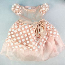 Disney Minnie Mouse Rose Gold Costume Child Size Medium 3T-4T Dress Only No Ears