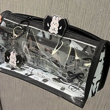 Kreskówkowy półprzezroczysty piórnik wielowarstwowy pionowy torba do przechowywania o dużej pojemności