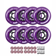 Rollerex VXT500 Inline Skate Wheels   8-Pack with Bearings, Spacers and Wa