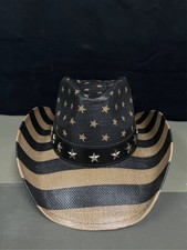 Zodaca USA Straw American Flag Cowboy Hat for Men, Women, Looks Vintage Cowgirl