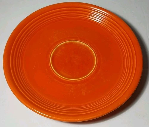 1936 Vintage RED ORANGE FIESTA PLATE RADIOACTIVE RED ORANGE GLAZE PLATE SAUCER