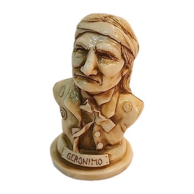 Georgia Marble Chief Geronimo Figurine Apache Native American Bust #118
