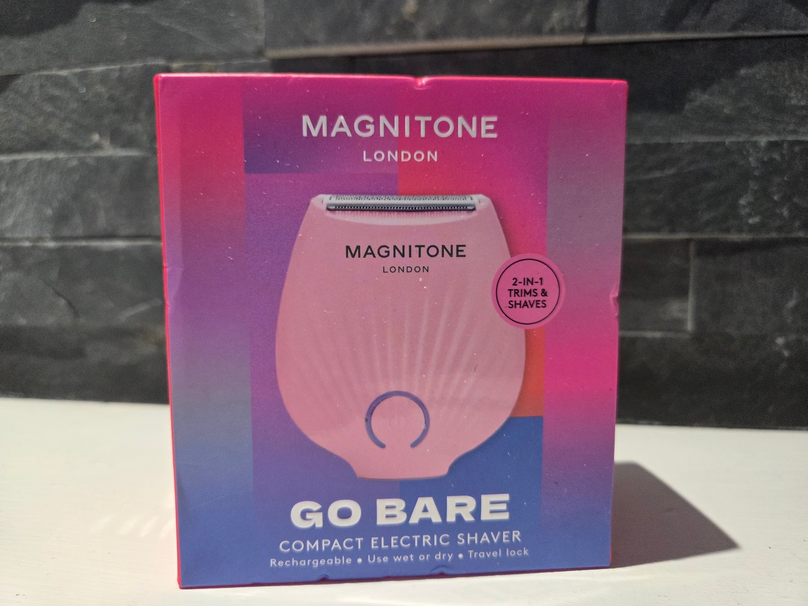 Magnitone Go bare! Rechargable Mini Lady Shaver Trimmer Hair Shaving Pink