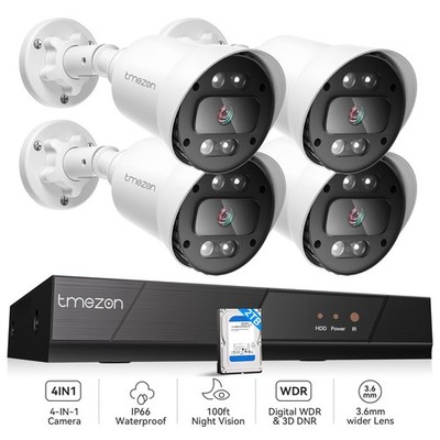 H.265+ 5MP Lite 8CH DVR 1080P Color Night Security Camera System Human Detection
