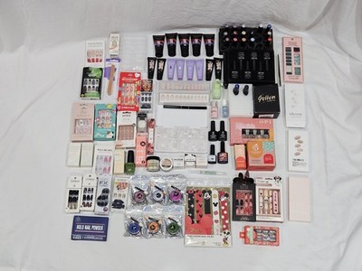 Lot Gel Nail Wraps Nail Art Kit Press On Nails Polish Dip Powder Mixed Bundle 