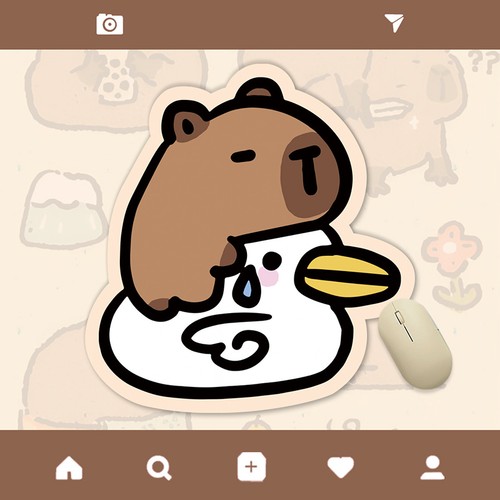 Irregular Mouse Pad Cartoon Capybara Mousepad Computer Desk Mats For Office Home - Afbeelding 18 van 24