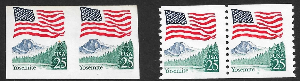 US Stamp #2280b 25c. Flag over Yosemite Imperforate Error MNH - Image 2 of 2