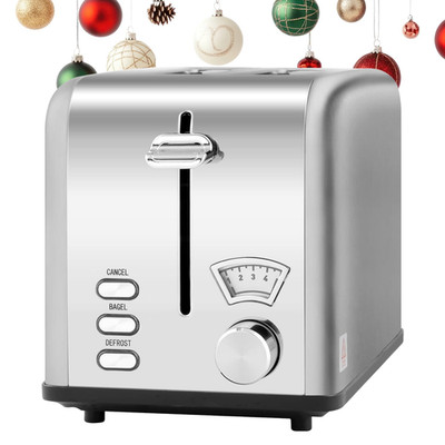 Simple Deluxe Stainless Steel Toaster 2 Slice 1.5 Wide Slot Removable Crumb