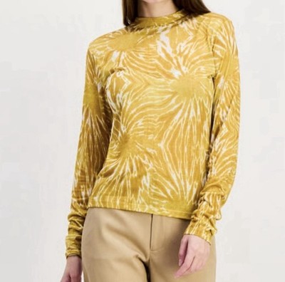 scotch and soda sun ray yellow tie dye long sleeve shirt SZ M