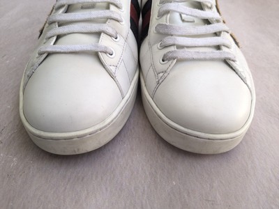 Gucci Ace Sneakers White Men 12.5 Loved Leather Shoes Low Tops