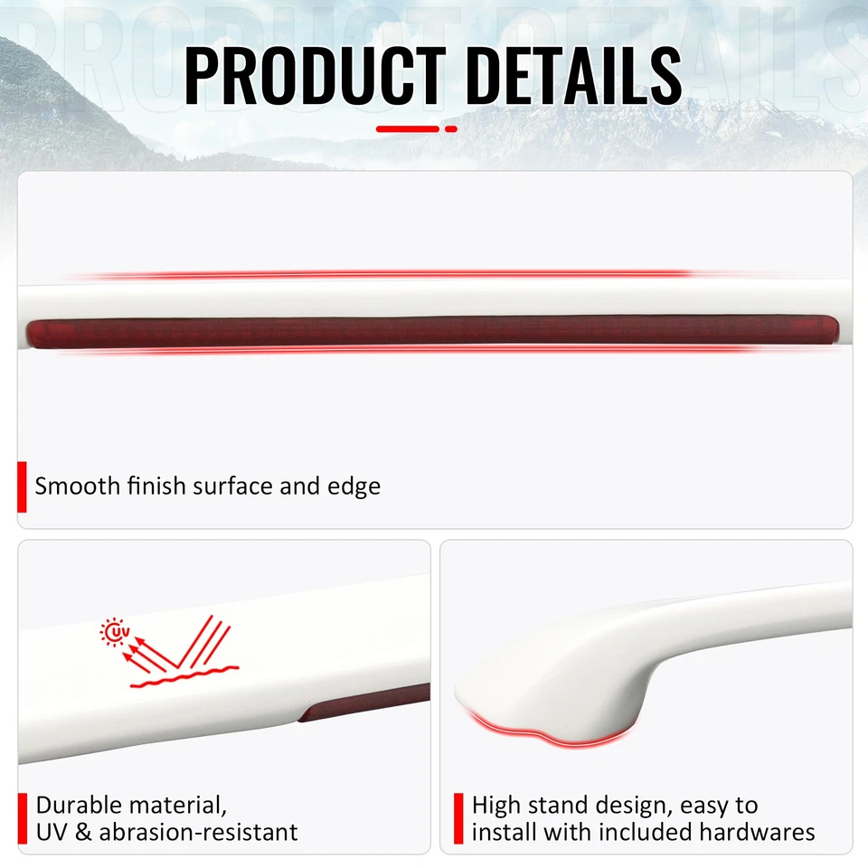 Alerón de maletero para Subaru Impreza 93-01 sedán cupé con luz LED pintado #blanco Foto 4 de 4