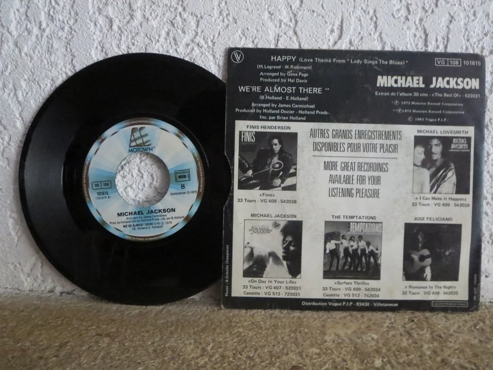 MICHAEL JACKSON Vinyle 45 Tours Happy - Photo 4/4