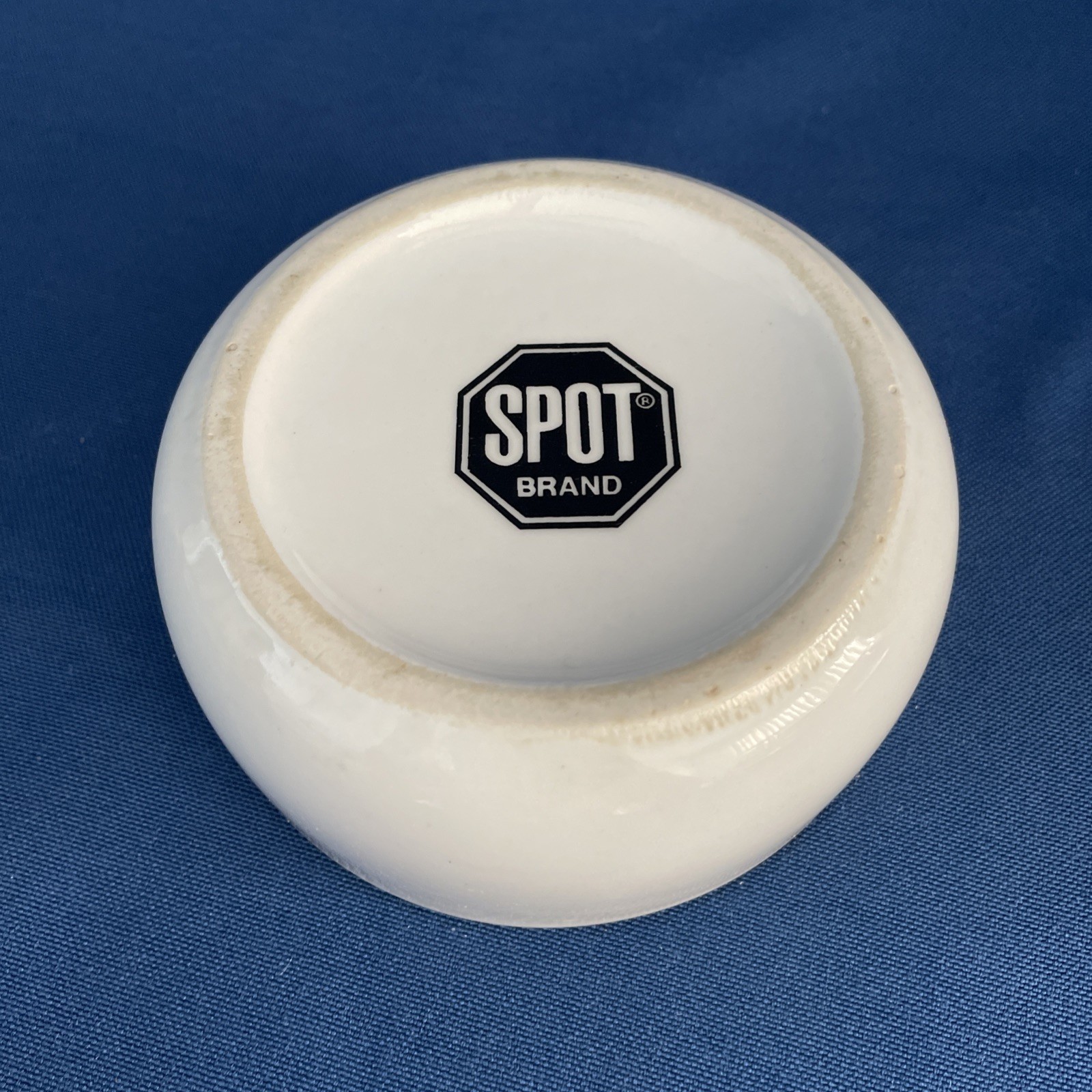 Cat Bowl Stoneware Dish Feeder Water White Black 4.25” Kitten Food Spot Brand