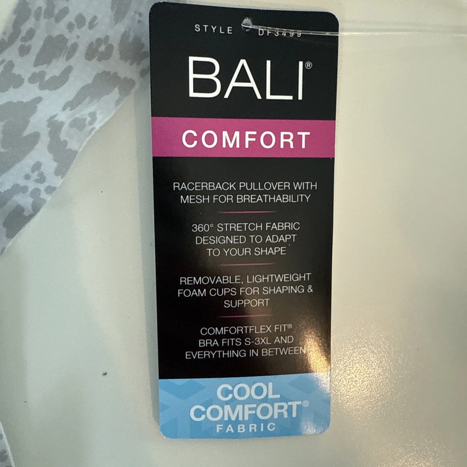 Bali 经典动物印花舒适革命 EasyLite 无痕文胸,美国大号 — 第 3/4 张图片