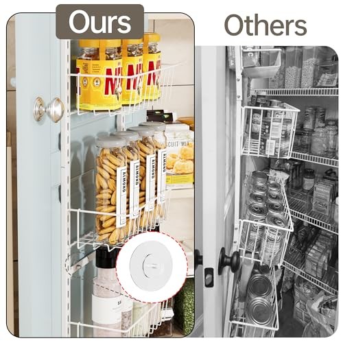 Pantry Door Organizer, Adjustable Metal Over the Door Pantry Organizer Rack, - Picture 4 of 7