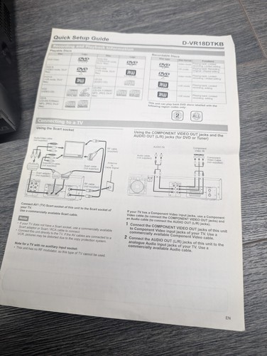 Toshiba D-VR18DTKB DVD VCR Combo HDMI 1080p & Remote - VHS Not Working  - Picture 9 of 18