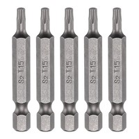 "5Pcs FüR T15 Magnetic Torx Screwdriver Bit 1/4\" Hex Shank 50Mm Length S2 Steel"