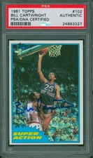 1981-82 Topps BILL CARTWRIGHT Vintage Signed SA Card #E102 Auto Slabbed PSA/DNA