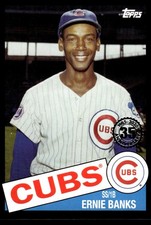 2020 Topps Update 1985 Baseball 35th Anniversary Black Ernie Banks 254/299