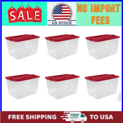 Sterilite Large Latching Storage Bin, 66 Quart Clear Plastic Storage Container 