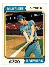Topps 1974 Baseball Card Gorman Thomas #288 Milwaukee Brewers Rookie RC Rare! EX. rookie card picture