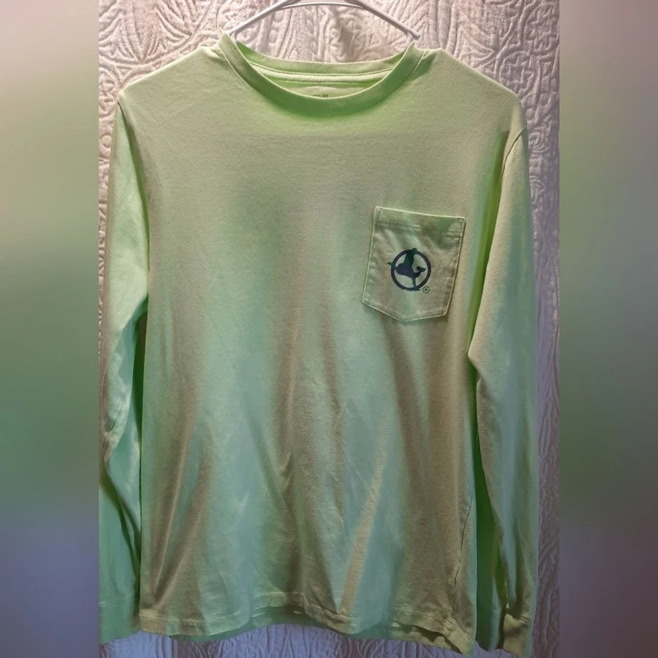 Vineyard Vines Shirt Boys Large Green Soccer Casual Sporty Classic Comfort - Image 2 of 4