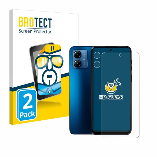 2X Motorola Moto G14 (Display+Kamera) Displayschutzfolie Transparent-image