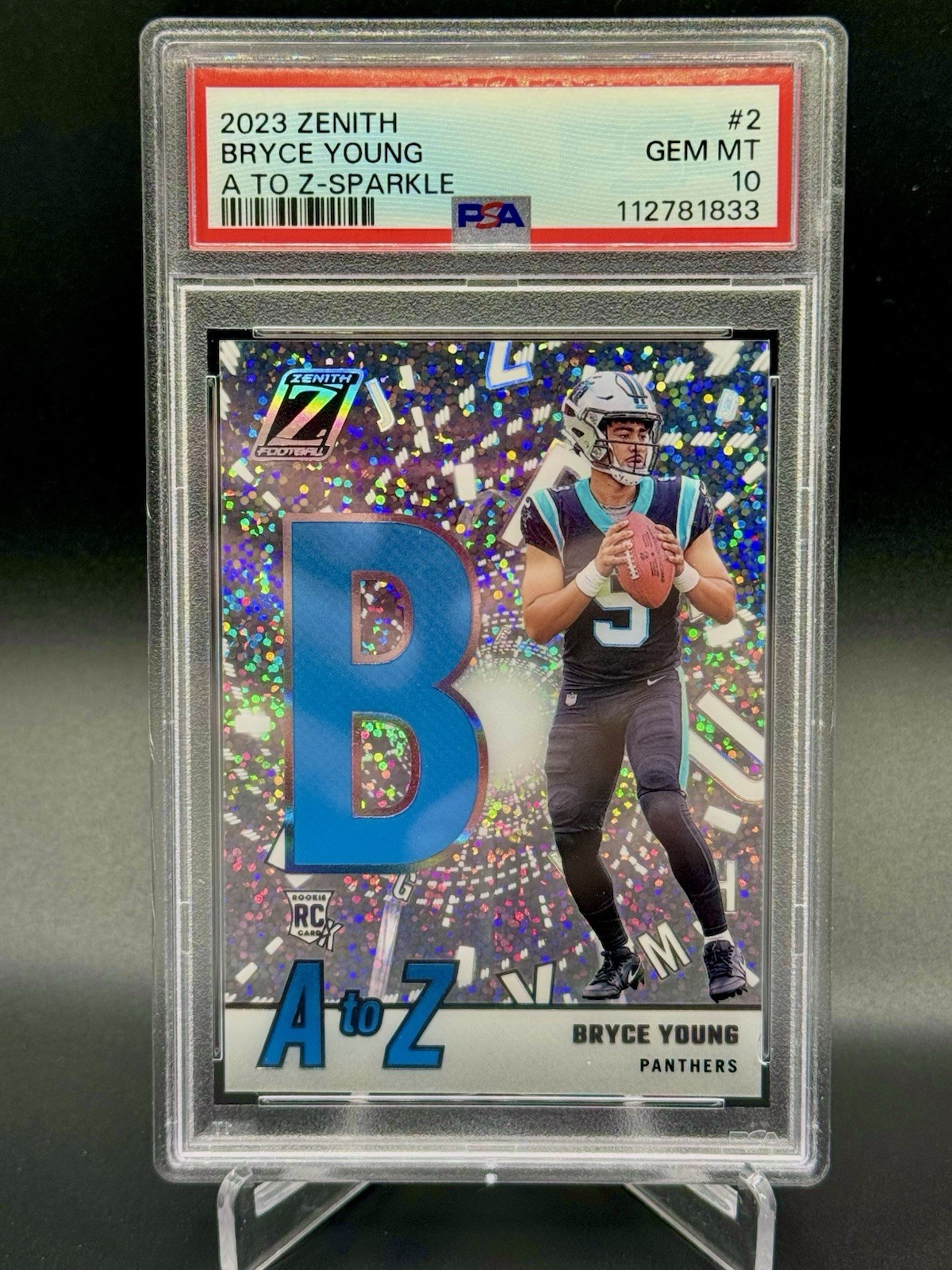 2023 PANINI ZENITH A TO Z SPARKLE BRYCE YOUNG RC ROOKIE ULTRA RARE POP 1 Casehit