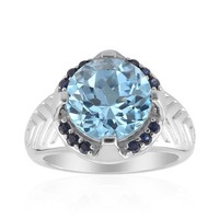 Cavill Ring Aus Sterlingsilber 3,825Ct Topas Mit Blauen Saphiren Damen