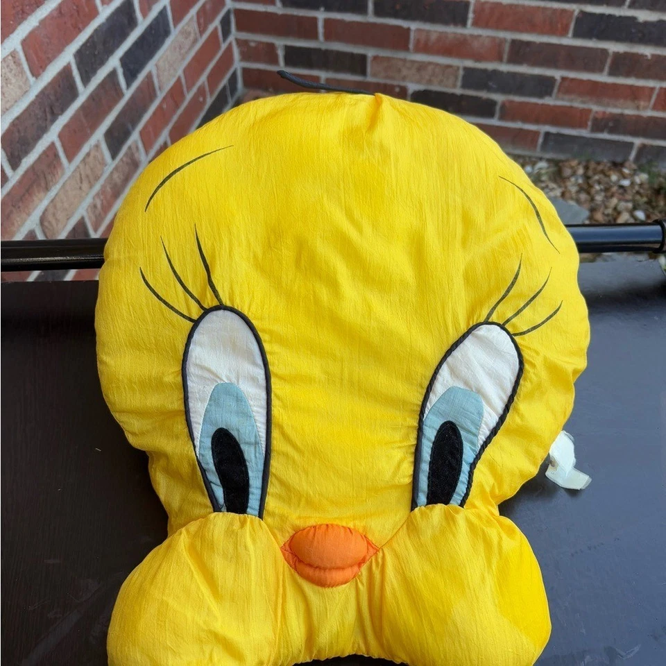 复古 90 年代黄色 Looney Tunes Tweety 鸟枕头 — 第 4/4 张图片
