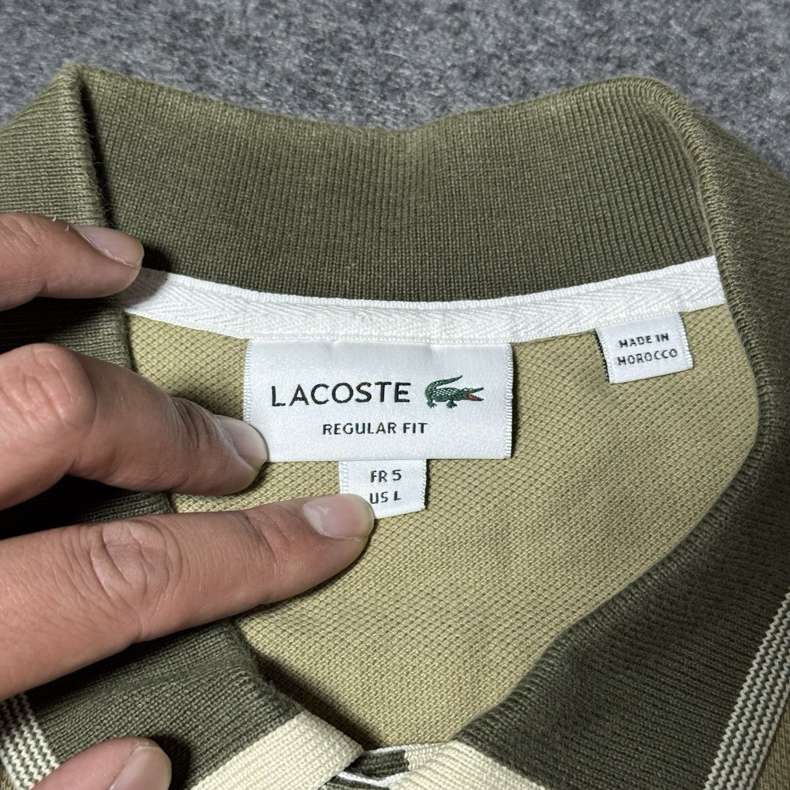 Lacoste Polo Shirt Mens L Two Tone Regular Fit Short Sleeve Golf Tennis Classic thumbnail 3