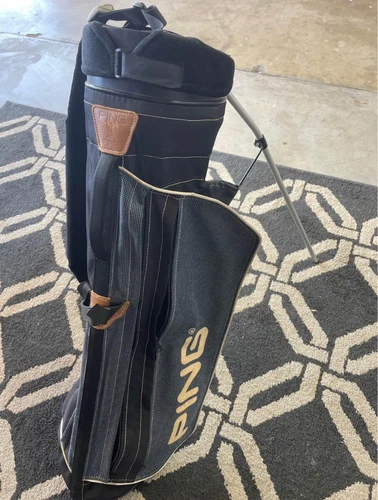 Vintage Ping Hoofer Golf Club 4 Way Carry Stand Bag Black Blue