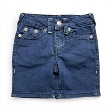 True Religion Boys Relaxed Fit Slim Leg Jean Shorts Stretch Denim Bermudas Sz 4