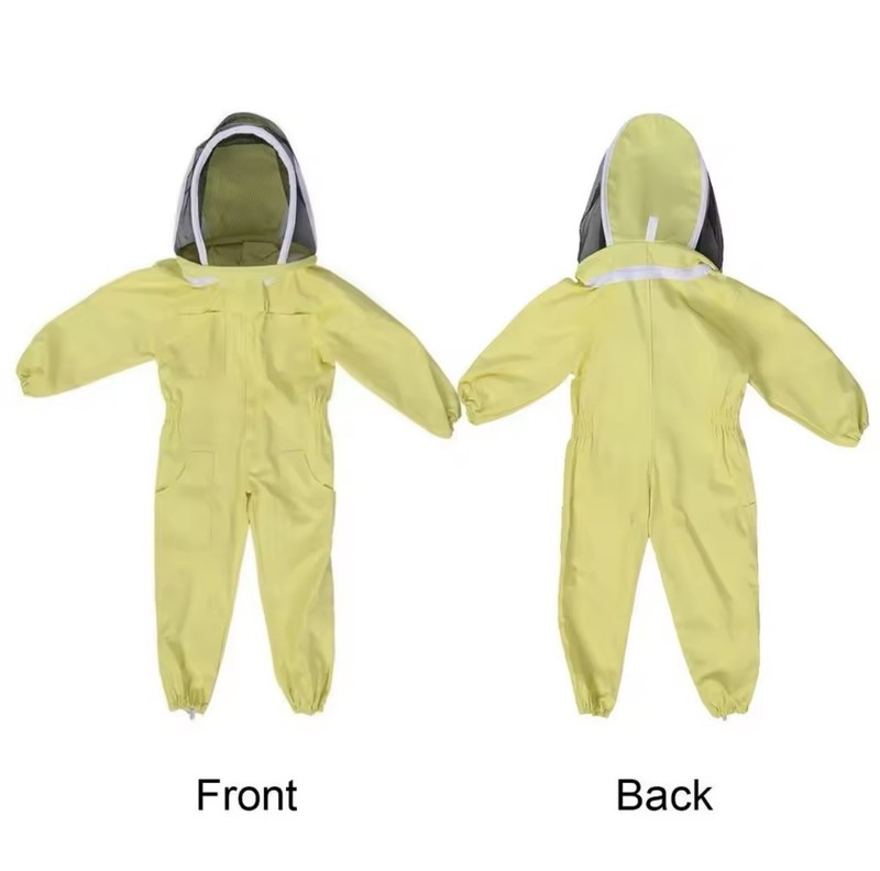 Kids Beekeeping Suit Medium Yellow Ventilated Cotton