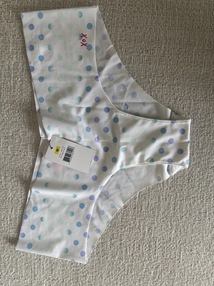 Bragas Betsey Johnson Intimates para mujer a lunares talla M nuevas con etiquetas blancas con azules Foto 3 de 4