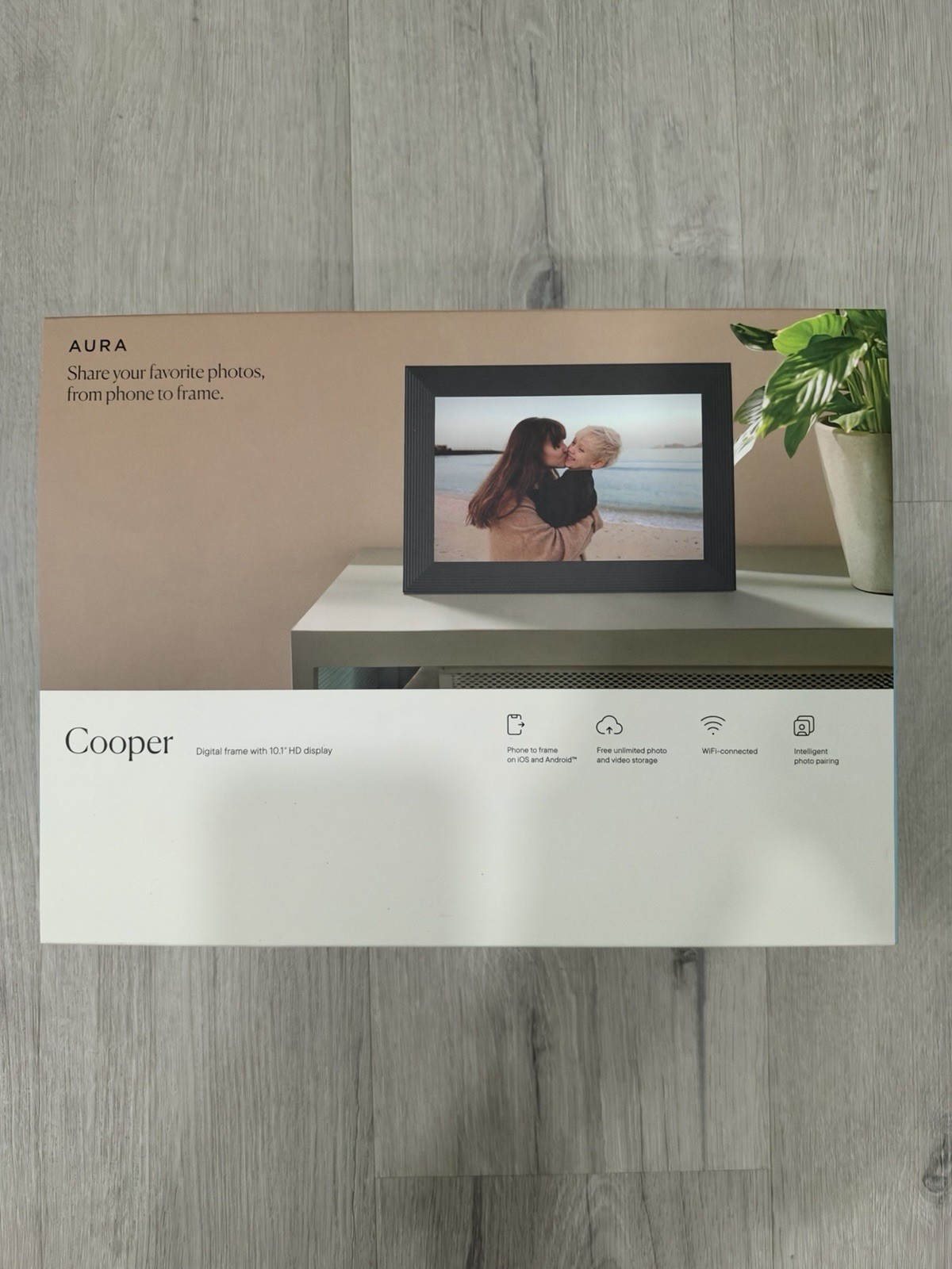 NEW Aura Cooper 10" Digital Wifi Picture Frame Charcoal Sealed