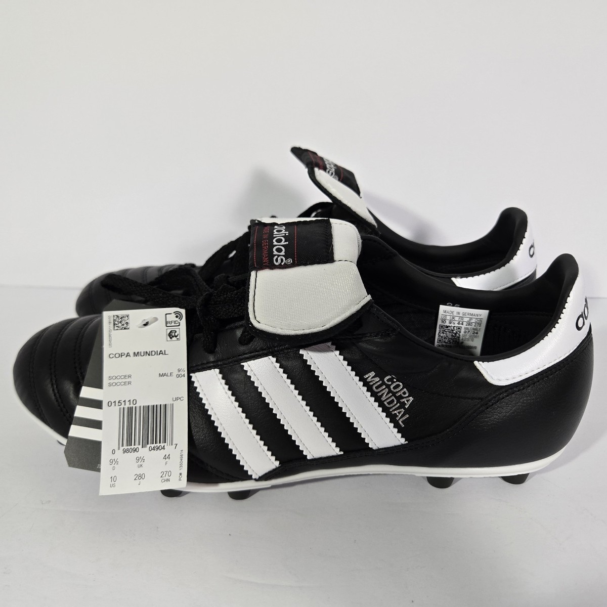 Adidas Copa Mundial Soccer Cleats Mens 10 Leather Black Made In