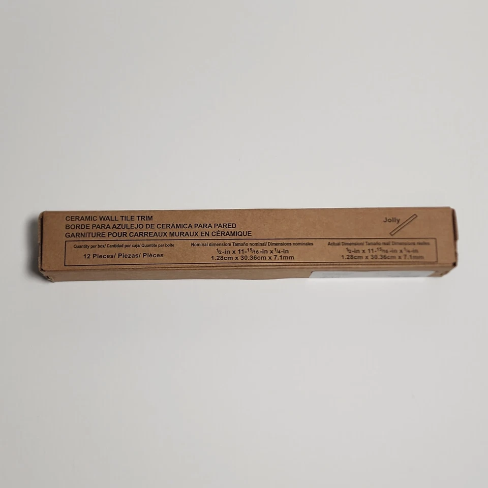 12 Daltile Arctic White Color  1/2 X 12 Jolly Ceramic Wall Tile Trim Pieces - Image 3 of 4