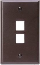 Leviton QuickPort Wallplate, Single Gang, 2-Port, 41080-2BP, Brown