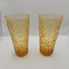 2 Vintage Milano Honey Gold By Anchor Hocking 6-3/8" Glasses