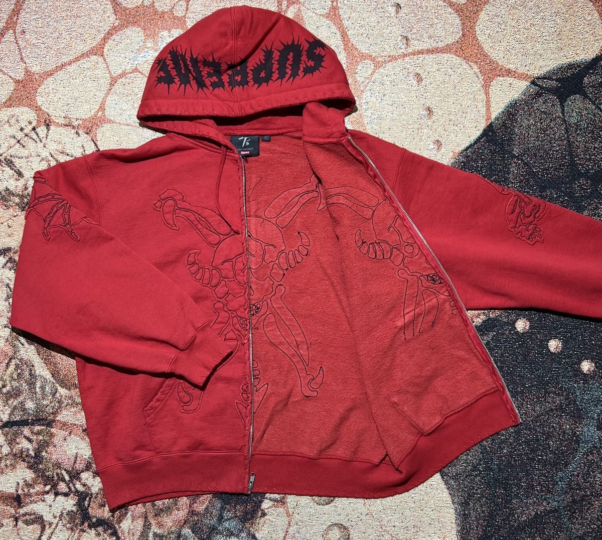Supreme Y's by Yohji Yamamoto Zip Up Hoooded Sweatshirt Red Medium