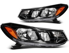 Pair Headlights Assembly Fits 2017-2022 Chevrolet Trax Black Housing Left+Right