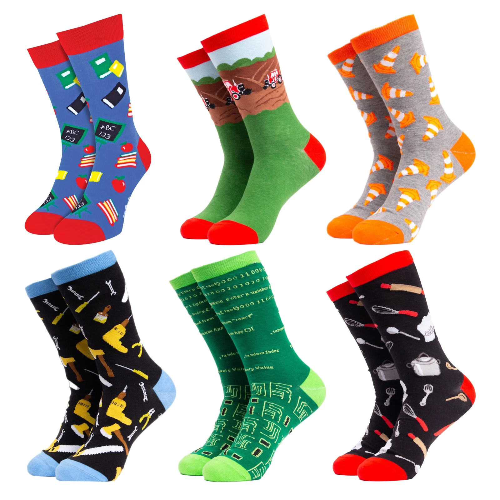 Mens Jobs Socks by Soctopus , Cotton Novelty Gift Socks