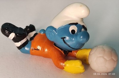 OB Egg - Football Smurfs 1988 - Goalkeeper Smurf - Orange - 100% ORIGINAL -