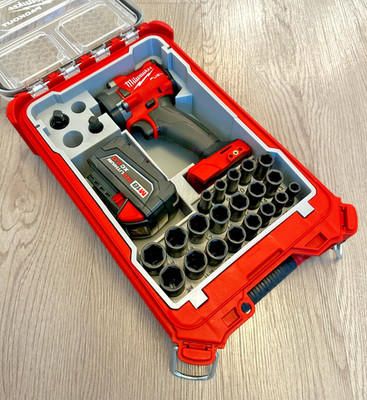 Milwaukee M18 3/8'' Compact Impact PACKOUT Insert W/ Socket Organizer 3D 