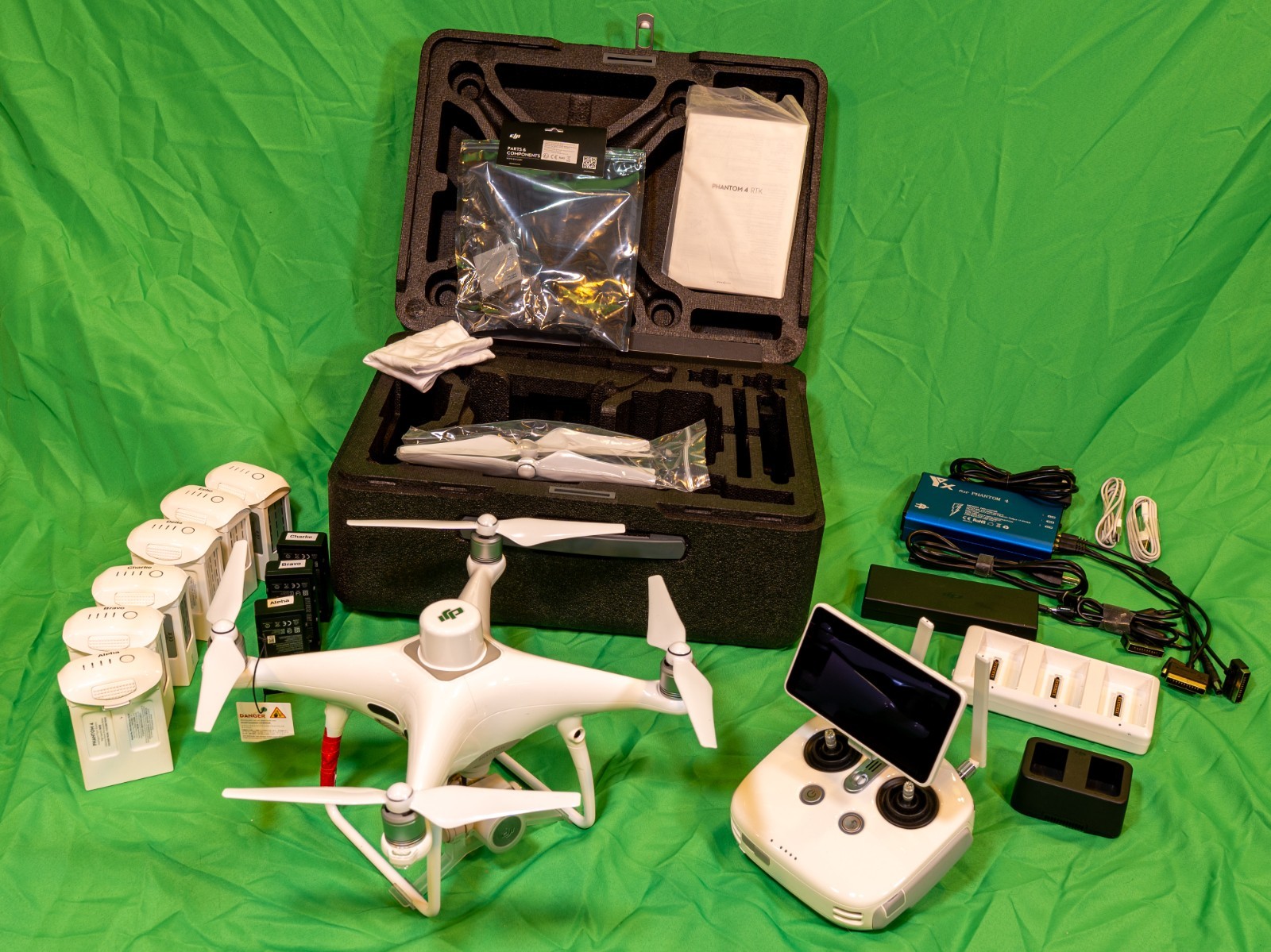 DJI Phantom 4 RTK — Complete Pristine Kit with 6 Batteries + 2 Chargers & Extras