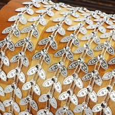 9M Plastic Trimming Leaves Hollow Rhinestones Embellishment for Clothing Craft