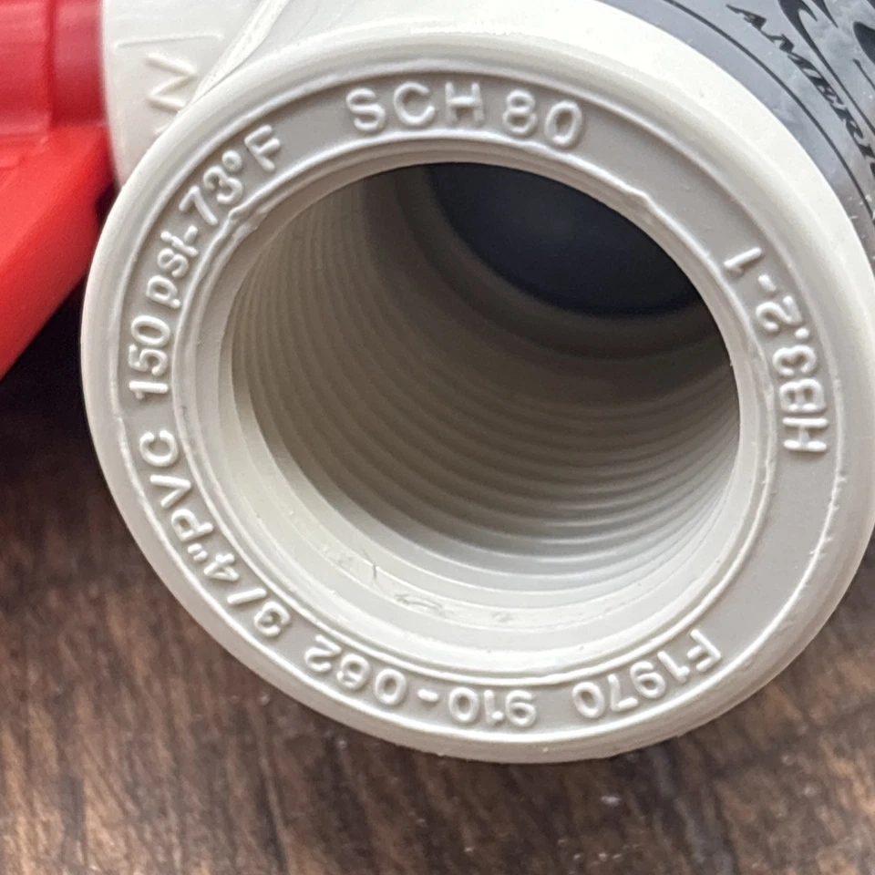 3/4Inch PVC Threaded Ball Valve - Red Handle - Image 3 of 4